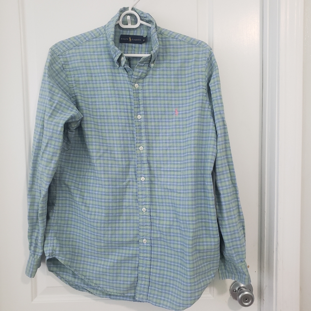 Ralph Lauren men's plaid long sleeve shirt sz M